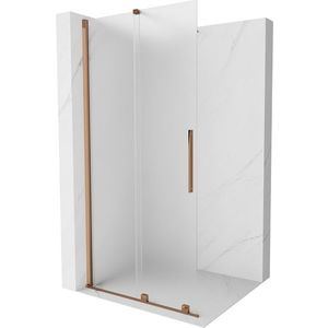 MEXEN/S - Velar Sprchová zástena posuvná Walk-in 100 x 200 cm, dekor 8 mm, ružové zlato 871-100-000-33-60 vyobraziť