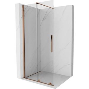 MEXEN/S - Velár posuvné sprchové dvere Walk-in 70 cm, transparent, ružové zlato 871-070-000-03-60 vyobraziť