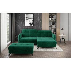 ELTAP ROHOVY LORELLE + POUF, KRONOS 19, DARK GREEN, RIGHT, 27607 vyobraziť