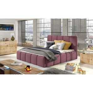 ELTAP POSTEL EDVIGE + DREVENY KARKAS + STANDARDNY ZDVIHAC + KONTAJNER 160X200, MAT VELVET 63, PINK, vyobraziť