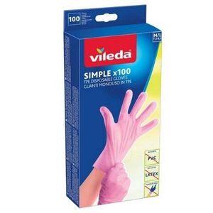 Vileda Simple rukavice M/L 100 ks vyobraziť