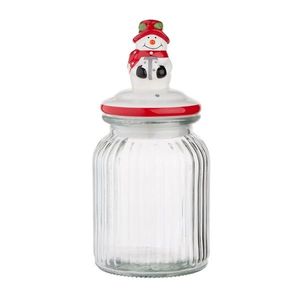 Altom Sklenená dóza s keramickým viečkom Snowman 900 ml vyobraziť