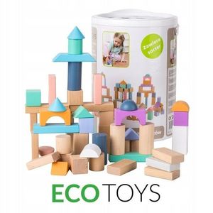 Drevené kocky Eco Toys 100 ks vyobraziť