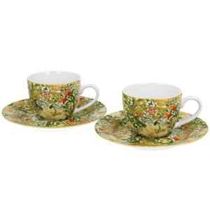 Sada 2 ks porcelánových espresso hrnků Morris Golden Lilly 90 ml zelená vyobraziť