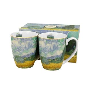 Sada 2 ks porcelánových hrnků Van Gogh WHEAT FIELD WITH CYPRESSES 350 ml modrá vyobraziť