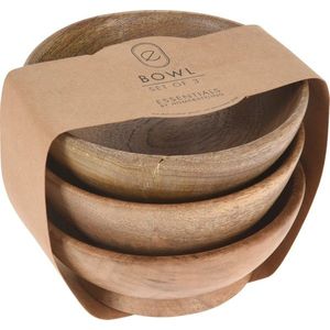 Sada 3 ks dřevěných misek WOOD 11 cm hnědá vyobraziť