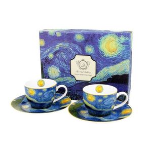 Sada šálků s podšálkem espresso Van Gogh STARRY NIGHT 2 ks 90 ml modrá vyobraziť