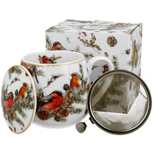 Vánoční porcelánový hrnek Christmas Bird s infuzérem 430 ml vícebarevný vyobraziť