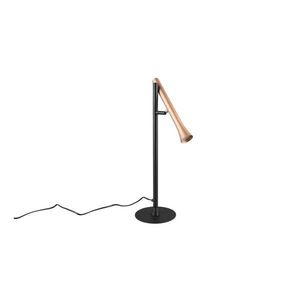 Čierna/v zlatej farbe LED stolová lampa s kovovým tienidlom (výška 53 cm) Fiato – Trio vyobraziť