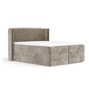 Béžová boxspring posteľ s úložným priestorom 180x200 cm Passion – Maison de Rêve vyobraziť