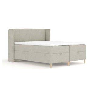 Svetlosivá boxspring posteľ s úložným priestorom 160x200 cm Monpelli – Maison de Rêve vyobraziť