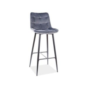 Sametová barová židle CHIC 107 cm šedá vyobraziť