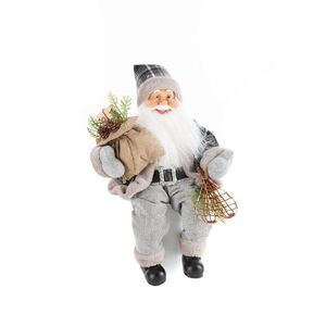 ArtFir Vianočná dekorácia SANTA CLAUS 82D | sivá/biela 27 x 16 x 40 cm vyobraziť