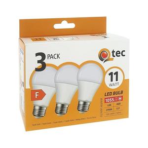 Žiarovka LED QTEC 11W A60 E27 2700K 3PACK vyobraziť