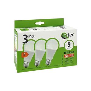 Žiarovka LED QTEC 9W A60 E27 4200K 3PACK vyobraziť