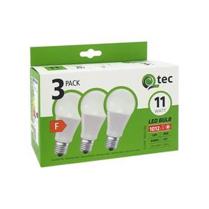 Žiarovka LED QTEC 11W A60 E27 4200K 3PACK vyobraziť