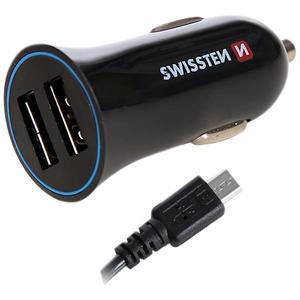 Nabíjačka USB 12/24V Swissten 2, 4AMP 2xUSB + kábel MICRO USB vyobraziť