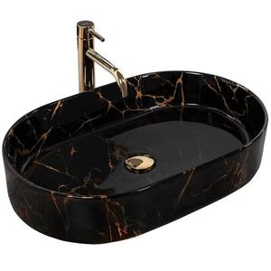 Umývadlo na dosku Nadia 60 Black Marble Shiny Reau0539 vyobraziť