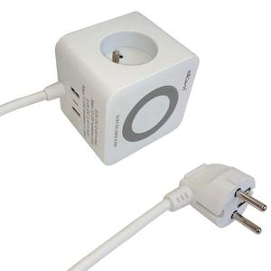 Predlžovací kábel Power Cube 3-GN + USB 2XA I 1XC ŁAD. INDUKC. 1.4M 3X1 B vyobraziť