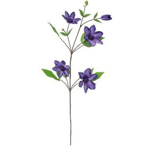 Umelý 4-kvetý plamienok v kvetináči clematis 75 cm vyobraziť