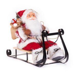 Dekorácia MagicHome Vianoce, Santa na sánkach, červený, 46 cm vyobraziť