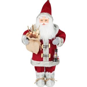 Dekorácia MagicHome Vianoce, Santa s lampášom, červený, 46 cm vyobraziť