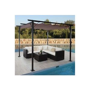 Pergola so sťahovacou strechou 3x3 m Dekorhome Šedá vyobraziť