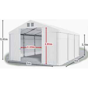 Skladový stan 5x6m PROFI Bílá vyobraziť