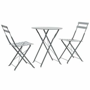 Záhradného bistro set 3 ks oceľ Dekorhome Šedá vyobraziť