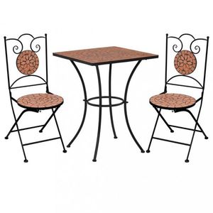 Mozaikový bistro set 3 ks Dekorhome Cihlová vyobraziť