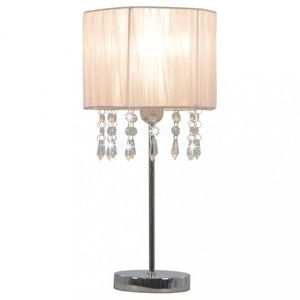 Stolová lampa látka / kov Dekorhome Bílá vyobraziť