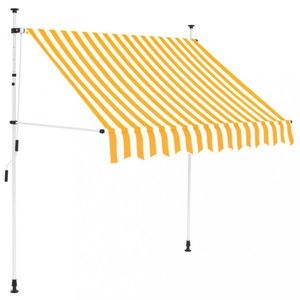 Ručne zaťahovacia markíza 200x120 cm Dekorhome Bílá / oranžová vyobraziť