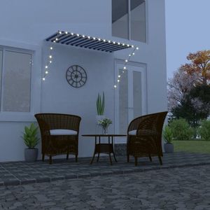 Zaťahovacia markíza s LED svetlom 250x150 cm Dekorhome Bílá / modrá vyobraziť