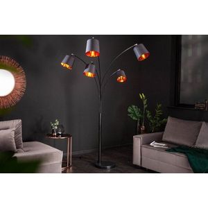 Stojací lampa LANSING Dekorhome Černá / zlatá vyobraziť