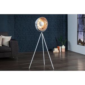 Stojací lampa BRUSEL Dekorhome Bílá / stříbrná vyobraziť