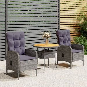 Záhradný bistro set 3 ks Dekorhome Šedá / akácie vyobraziť