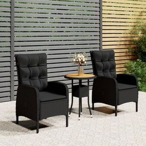 Záhradný bistro set 3 ks Dekorhome Černá / akácie vyobraziť