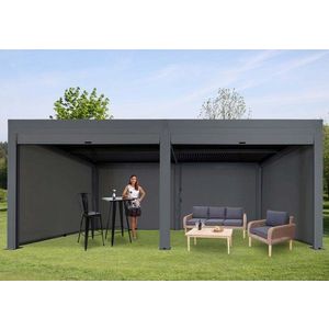 Bioklimatická pergola HWC-L46 3x6 so 6 bočnými stenami Antracit vyobraziť