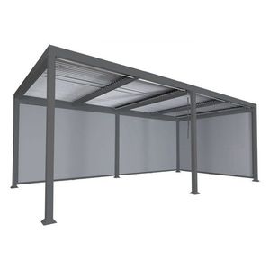 Bioklimatická pergola HWC-L46 3x6 so 3 bočnými stenami Antracit vyobraziť