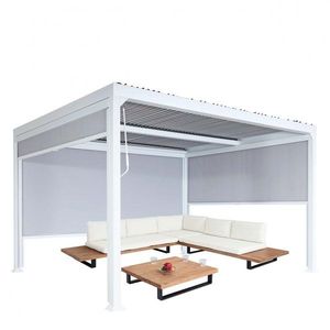 Bioklimatická pergola HWC-L41 3x3 so 3 bočnými stenami Bílá vyobraziť