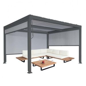 Bioklimatická pergola HWC-L41 3x3 so 3 bočnými stenami Antracit vyobraziť