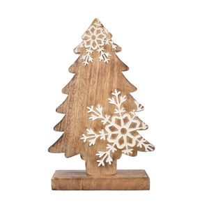 4Home Dekorácia z mangového dreva Snowflake Tree, 33 cm vyobraziť