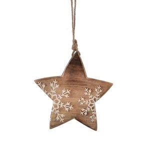 4Home Dekorácia z mangového dreva Snowflake Star, 20 cm vyobraziť