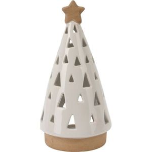 Porcelánový svietnik na čajovú sviečku Christmas tree biela, 10 x 20 cm vyobraziť