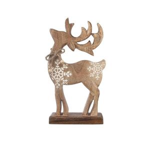 4Home Dekorácia z mangového dreva Snowflake Deer, 33 cm vyobraziť