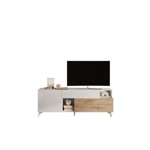 Carryhome TV DIEL, farba duba, biela s vysokým leskom, 181/67/42 cm vyobraziť