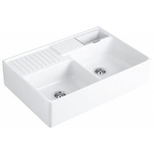 VILLEROY & BOCH VILLEROY & BOCH - Keramický drez Double-bowl sink Stone white modulový 895 x 630 x 220 bez excentra 632391RW vyobraziť