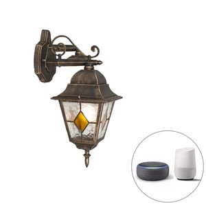 Elegantná vintage vonkajšia nástenná lampa bronzová vrátane Wifi A60 - Antigua vyobraziť