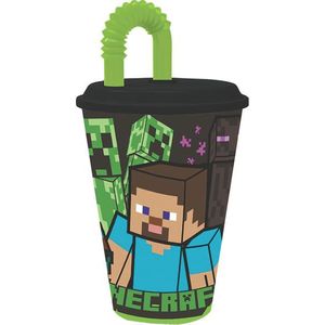 STOR Plastový téglik so slamkou MINECRAFT 430ml vyobraziť