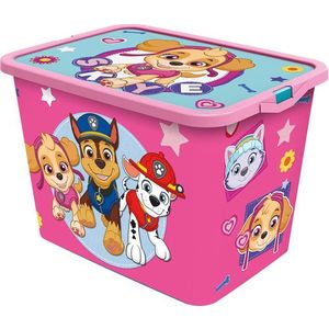 STOR Plastový úložný box s vekom Paw Patrol 23l ružový vyobraziť